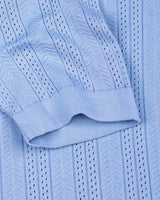 Binasco Ice Blue Knitted Cotton Polo T-Shirt