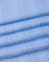 Binasco Ice Blue Knitted Cotton Polo T-Shirt