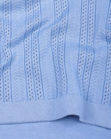 Binasco Ice Blue Knitted Cotton Polo T-Shirt