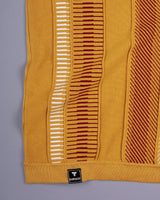 Infra Mustard Yellow Knitted Cotton Designer T-Shirt