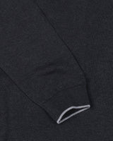 Vibrant Charcoal Black Melange Knitted Cotton Full Sleeves T-Shirt