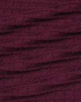 Krypton Wine Maroon Ice Cube Knitted Cotton T-Shirt