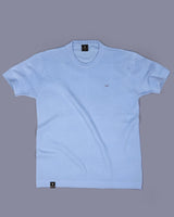 Loreto Ice Blue Knitted Cotton T-Shirt