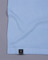 Loreto Ice Blue Knitted Cotton T-Shirt