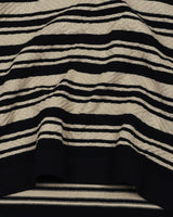 Tuzon Black Stripe Knitted Cotton T-Shirt