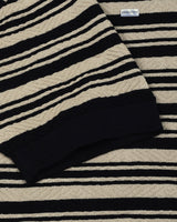 Tuzon Black Stripe Knitted Cotton T-Shirt