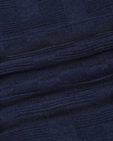 Aristo NavyBlue Knitted Melange Cotton T-Shirt