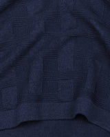 Aristo NavyBlue Knitted Melange Cotton T-Shirt