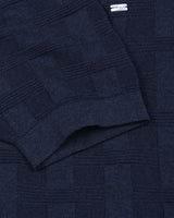 Aristo NavyBlue Knitted Melange Cotton T-Shirt