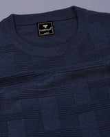 Aristo NavyBlue Knitted Melange Cotton T-Shirt