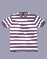 Onion Peel Hexagon Pattern Knitted Cotton T-Shirt