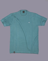 Dragon Teal Green Knitted Cotton T-Shirt