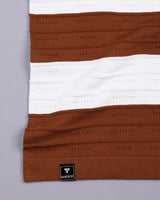 Eclair Brown Knitted Cotton Zipper Polo T-Shirt