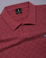 Kernel Carrot Red Knitted Cotton Polo T-Shirt