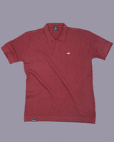 Kernel Carrot Red Knitted Cotton Polo T-Shirt