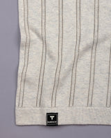 Syntax Ivory Cream Knitted Melange Cotton Polo T-Shirt