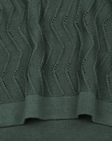 Eclipse Green Knitted Cotton Zipper Polo T-Shirt