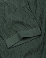 Eclipse Green Knitted Cotton Zipper Polo T-Shirt