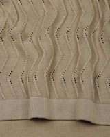 Eclipse Cream Knitted Cotton Zipper Polo T-Shirt