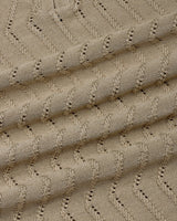 Eclipse Cream Knitted Cotton Zipper Polo T-Shirt