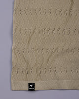 Eclipse Cream Knitted Cotton Zipper Polo T-Shirt