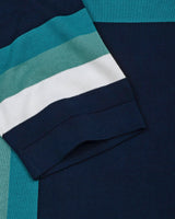 Kelvin Blue Knitted Cotton Zipper Polo Designer T-Shirt