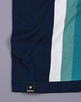 Kelvin Blue Knitted Cotton Zipper Polo Designer T-Shirt