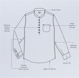 Lime Yellow Dobby Cotton Shirt Style Kurta