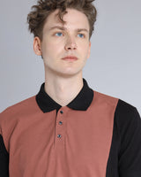 Rust Orange With Black Pique Pima Designer T-Shirt