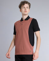 Rust Orange With Black Pique Pima Designer T-Shirt