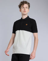 Silver Gray With Black Pique Pima Designer T-Shirt