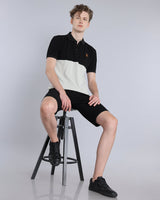 Silver Gray With Black Pique Pima Designer T-Shirt