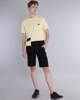 Corn Yellow With Black Premium Cotton Designer T-shirt