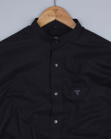 Midnight Black Heavy Oxford Solid Cotton Shirt