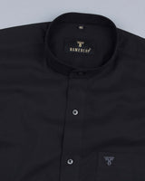 Midnight Black Heavy Oxford Solid Cotton Shirt