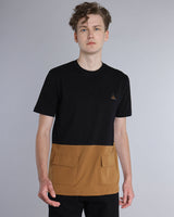 Black With Choco Brown Premium Cotton Designer T-shirt