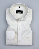 Daisy White Self Checked Jacquard Dobby Cotton Shirt