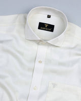 Daisy White Self Checked Jacquard Dobby Cotton Shirt