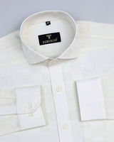 Daisy White Self Checked Jacquard Dobby Cotton Shirt
