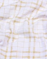 Pampas Cream With White Dobby Twill Check Cotton Shirt