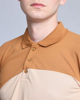 Copper Brown With Cream Pique Pima Designer T-Shirt