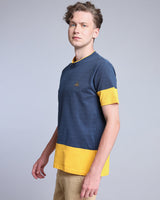 NavyBlue With Mustard Pique Pima Designer T-Shirt