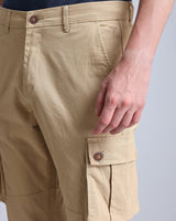 Sandstone Khaki Stretch Cotton Cargo