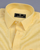 Liza Yellow Amsler Dobby Cotton Solid Shirt