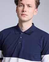NavyBlue With White Pique Pima Designer T-Shirt