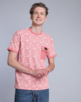 Cherry Pink Splash Printed Premium Cotton Designer T-shirt