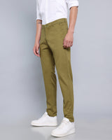 Moss Green Stretch Cotton Chinos