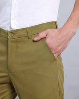 Moss Green Stretch Cotton Chinos