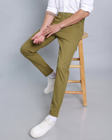 Moss Green Stretch Cotton Chinos