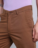 Chocolate Brown Stretch Cotton Chinos
